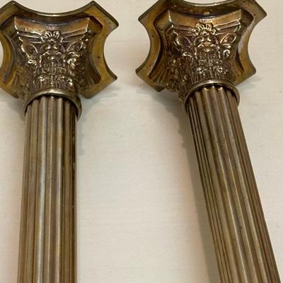 Two Pairs of Candle Holders Marble & Gold Toned