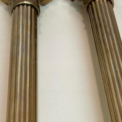 Two Pairs of Candle Holders Marble & Gold Toned