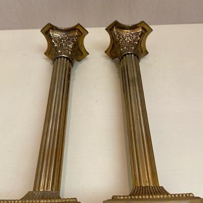 Two Pairs of Candle Holders Marble & Gold Toned