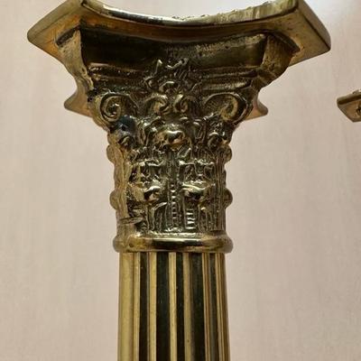 Two Pairs of Candle Holders Marble & Gold Toned