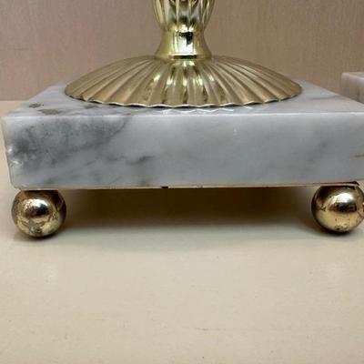 Two Pairs of Candle Holders Marble & Gold Toned