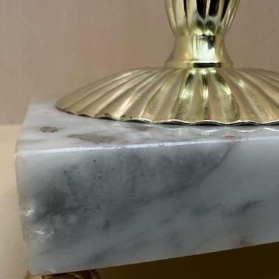 Two Pairs of Candle Holders Marble & Gold Toned