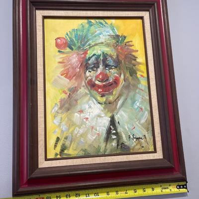 Clown Painting Oil By Frank Dressel