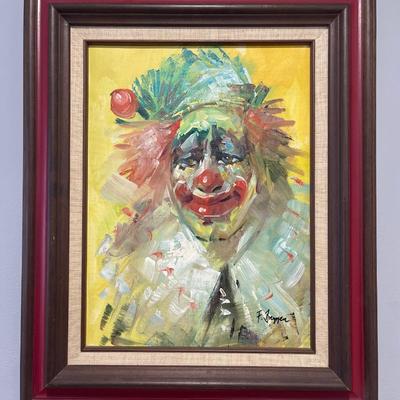 Clown Painting Oil By Frank Dressel