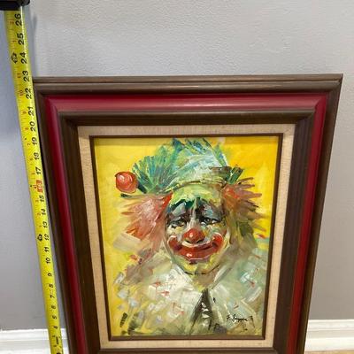 Clown Painting Oil By Frank Dressel