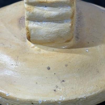 Vintage Container Vase Cream & Yellow
