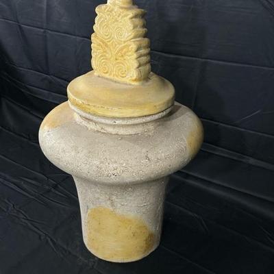 Vintage Container Vase Cream & Yellow