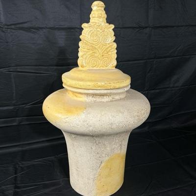 Vintage Container Vase Cream & Yellow
