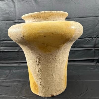 Vintage Container Vase Cream & Yellow