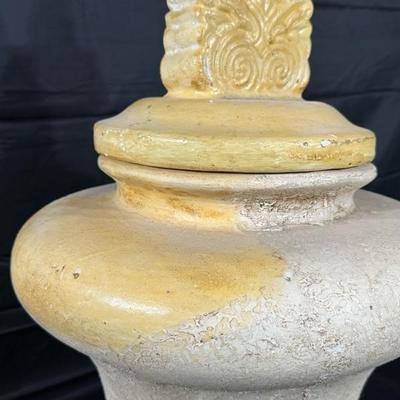 Vintage Container Vase Cream & Yellow