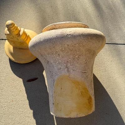Vintage Container Vase Cream & Yellow