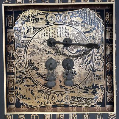 Asian Metal Round Cabinet Face Plate Wall Art