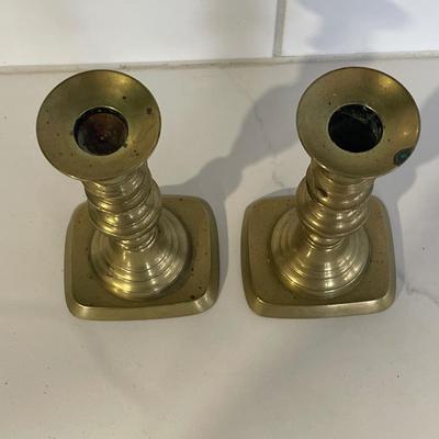 Brass Mid Century Candle Sticks