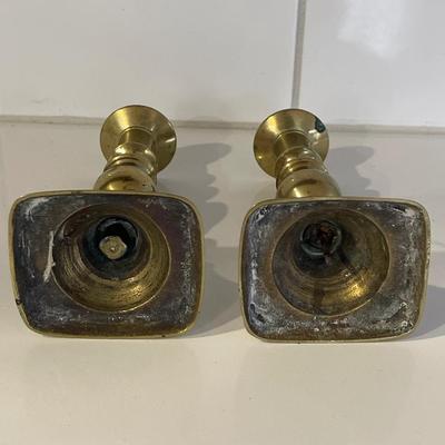 Brass Mid Century Candle Sticks