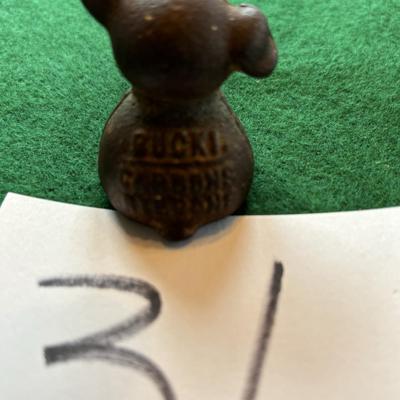 Vintage Cast Iron Advertising Bucki Paperweight