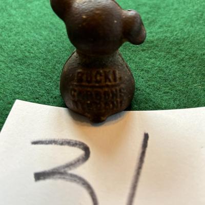 Vintage Cast Iron Advertising Bucki Paperweight