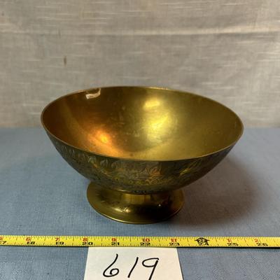 Vintage Brass Pedestal Bowl
