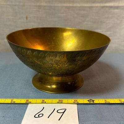 Vintage Brass Pedestal Bowl