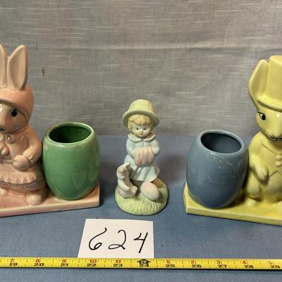 Vintage Bunny Planters and More