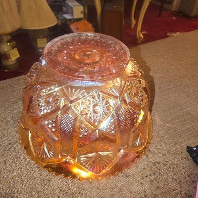 Carnival glass bowl