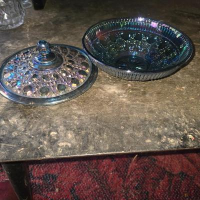 Carnival glass bowl