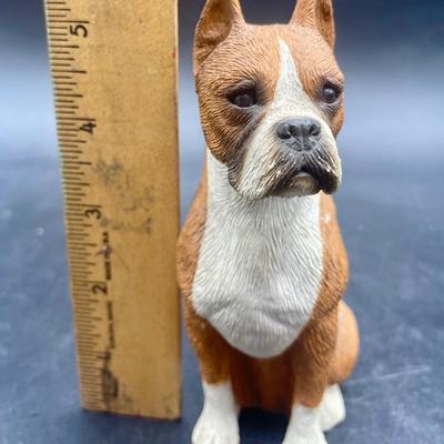 Boxer Dog Sandicast Figurine and Refrigerator Magnet Photo