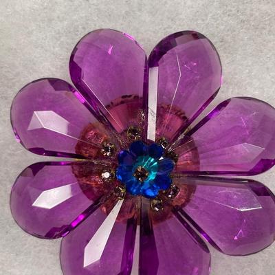 2 Large Flower Brooches