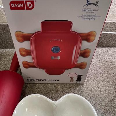 Dog Treat Maker, bone dish and rolling pin