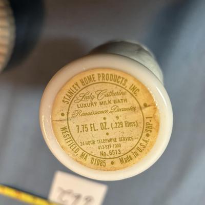 Vintage Lady Catherine Milk Glass Bottles