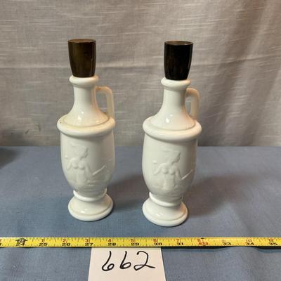 Vintage Lady Catherine Milk Glass Bottles