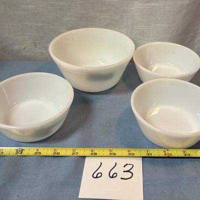 Vintage Federal Milk Glass Bowls