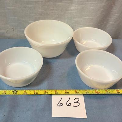 Vintage Federal Milk Glass Bowls