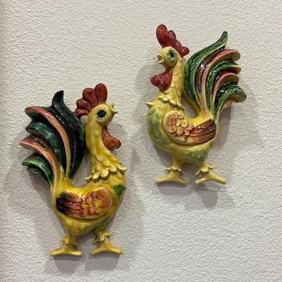 2 Lefton wall roosters