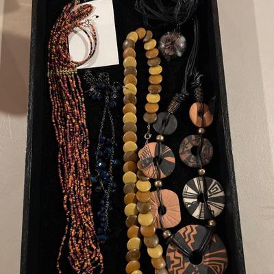 Necklaces and earrings