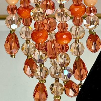 Long Austrian crystal beaded earrings