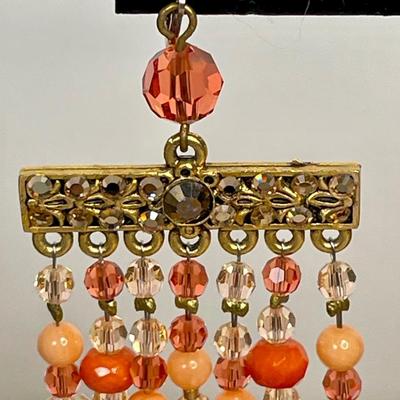 Long Austrian crystal beaded earrings