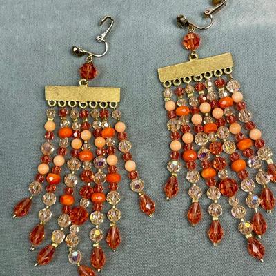 Long Austrian crystal beaded earrings
