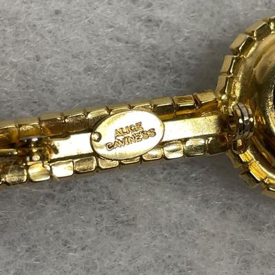 Signed Alice Caviness banjo rhinestone pin