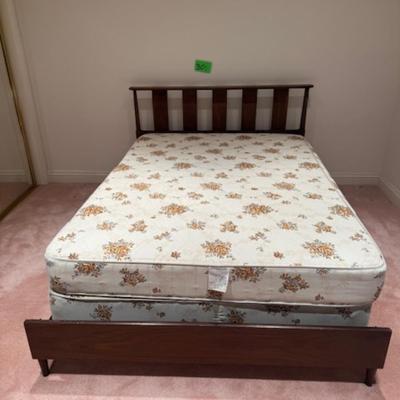 Mid-Century bed frame and mattress