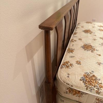 Mid-Century bed frame and mattress