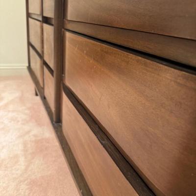 Mid-century 9 drawer dresser with mirror