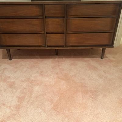 Mid-century 9 drawer dresser with mirror