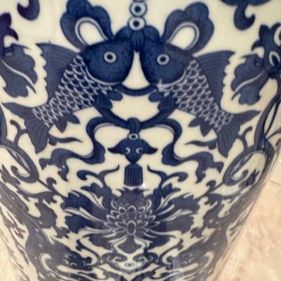 Blue and White Covered Vase
