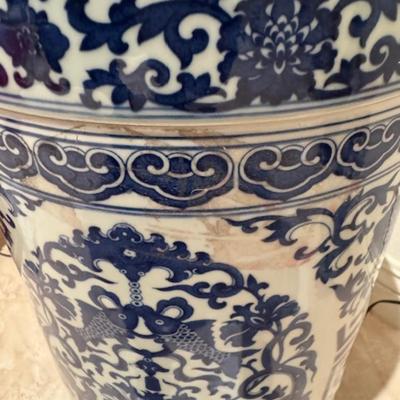 Blue and White Covered Vase