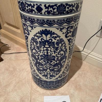 Blue and White Covered Vase
