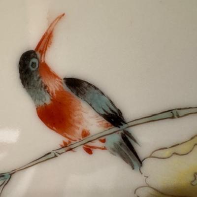 4 Similar Hand Painted Framed Tiles
