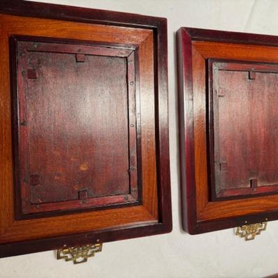 4 Similar Hand Painted Framed Tiles