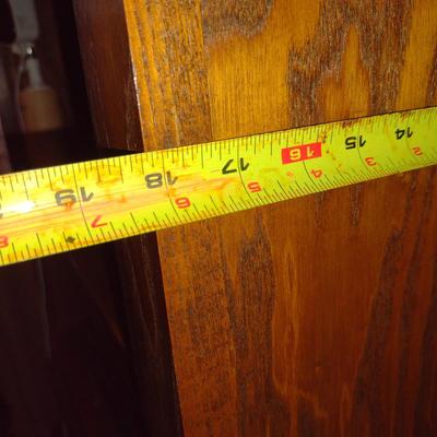 Wooden Book/Storage Case with Adjustable Shelves- Approx 34" x 18" x 73 1/2" Tall (No Contents)