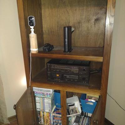 Wooden Book/Storage Case with Adjustable Shelves- Approx 34" x 18" x 73 1/2" Tall (No Contents)