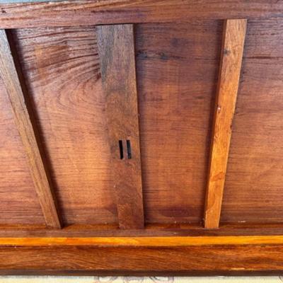 Carved Wood Couch with Removeable Cushion